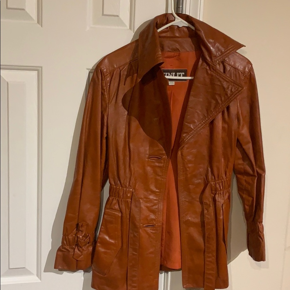 Vintage Camel color leather jacket